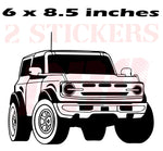 Vinyl 2 Stickers Ford Bronco Car Interior Table Decal Man Gifts wall decals