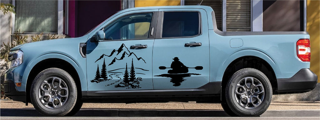 Ford Maverick Trail Ranger Mountains Side Vinyl Graphics Decals