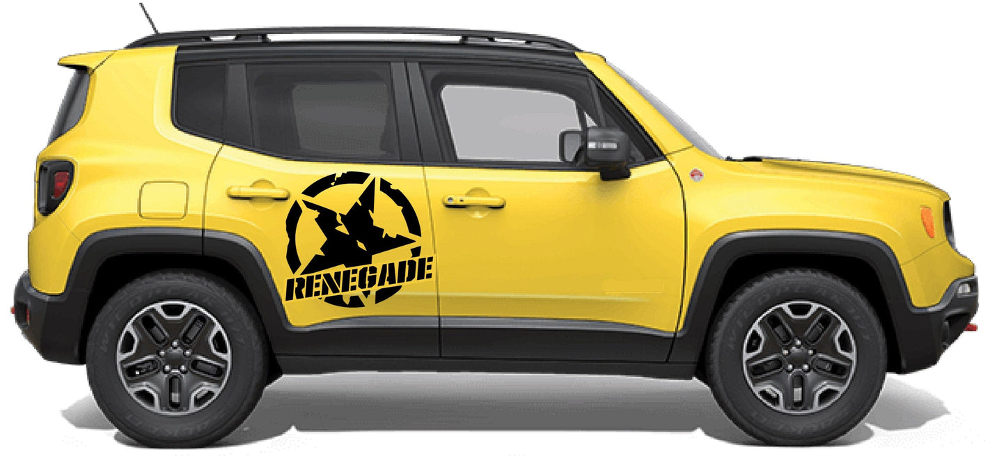 Autocollant graphique avec logo étoile en vinyle pour Jeep Renegade | Autocollant Renegade