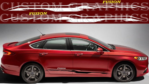 2 color Design Stickers Decals Compatible With Ford Fusion Body Kit