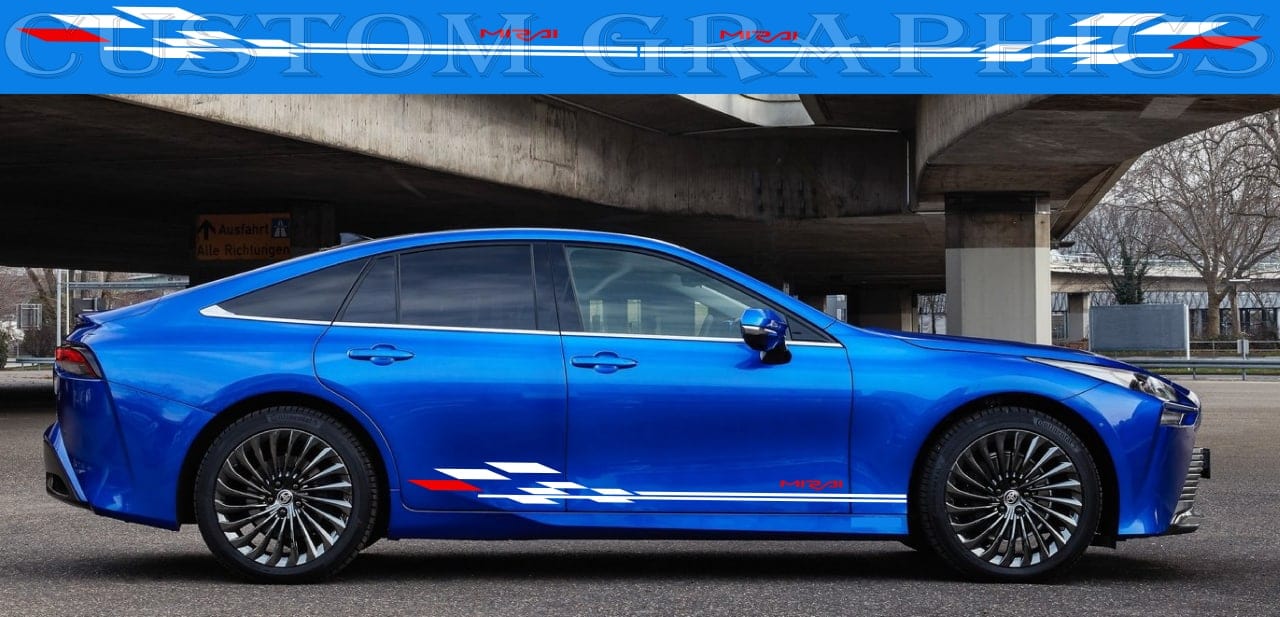 Autocollant en vinyle compatible avec la conception de la ligne d'arrivée de la Toyota Mirai