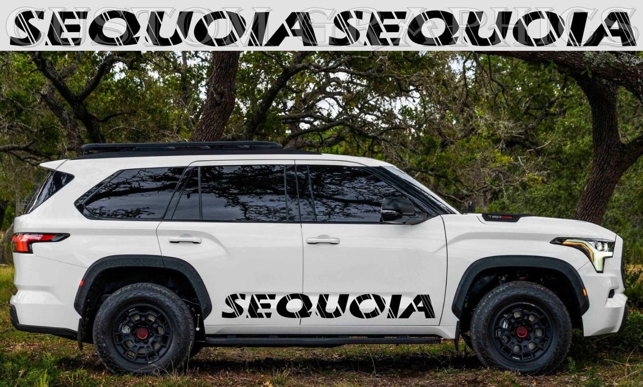 Premium Vinyl Sticker Compatible With Toyota Sequoia Name Design Sticker Street Auto
