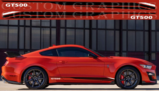 Autocollant compatible avec Ford Mustang Design unique gt 500 Racing Line 