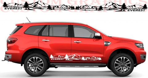 Sticker Stripes Compatible With Ford Everest Forest Mountain Design Decal Vinyl