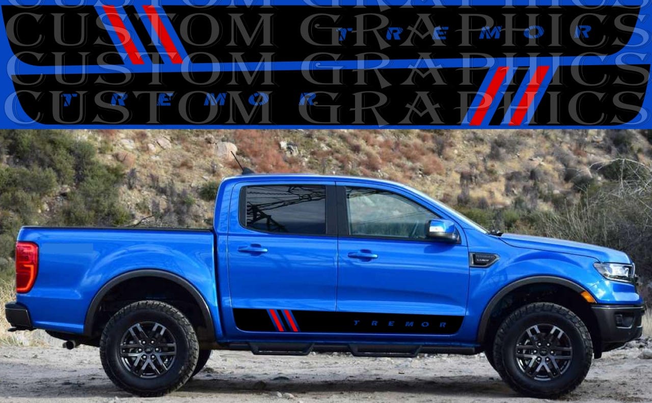FORD RANGER RAPTOR WILDTRAK STYLE: Full Vinyl Decal Graphics Kit (4x4 Pickup, You Choose Color!)