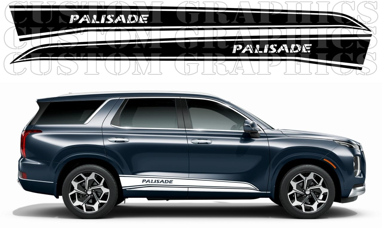 Autocollant en vinyle à rayures compatible avec Hyundai Palisade Classic Design