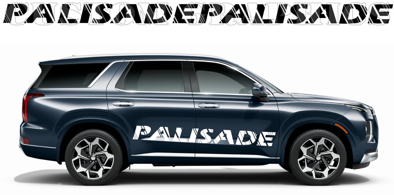 Bandes compatibles avec le vinyle de conception de ligne de logo Hyundai Palisade