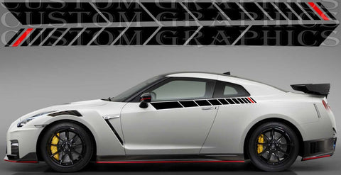 Decal Sticker Vinyl Side Racing Stripes for Nissan GT-R New Design