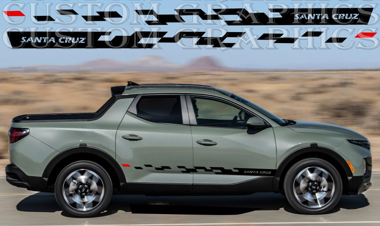 Premium Quality Vinyl Sticker Compatible with for Hyundai Santa Cruz Unique Style Design Automotive decals, 
Custom car stickers, 
Car styling decals