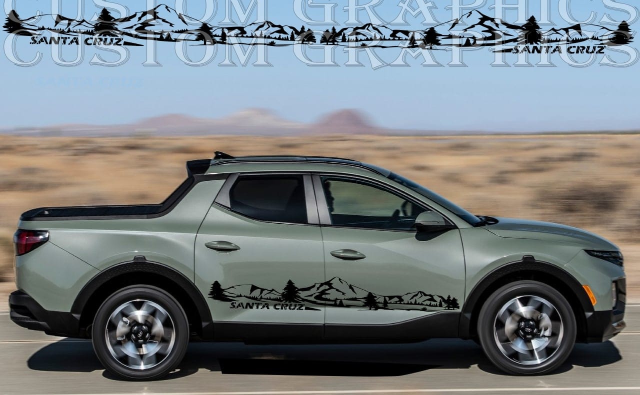 Premium Quality Sticker Compatible with for Hyundai Santa Cruz Mountain Design Car styling decals