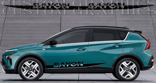 Autocollant compatible avec Hyundai BAYON Nouveau design en vinyle autocollant