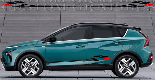 Autocollant compatible avec le design du drapeau Hyundai BAYON en vinyle
