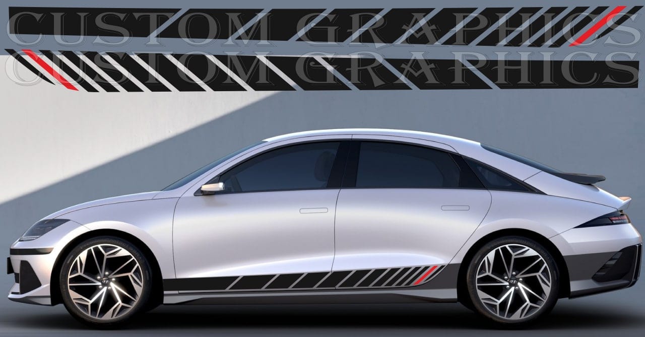 Stripes Compatible with Hyundai Ioniq 6 Best Design Vinyl