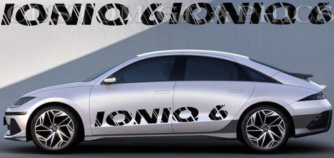 Stripes Compatible with Hyundai Ioniq 6 Name Design Vinyl