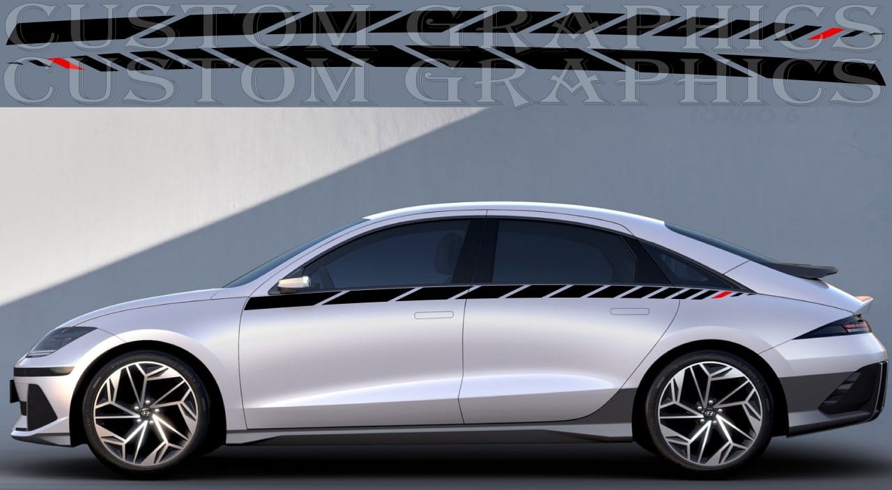 Stripes Compatible with Hyundai Ioniq 6 Up Line Design Vinyl