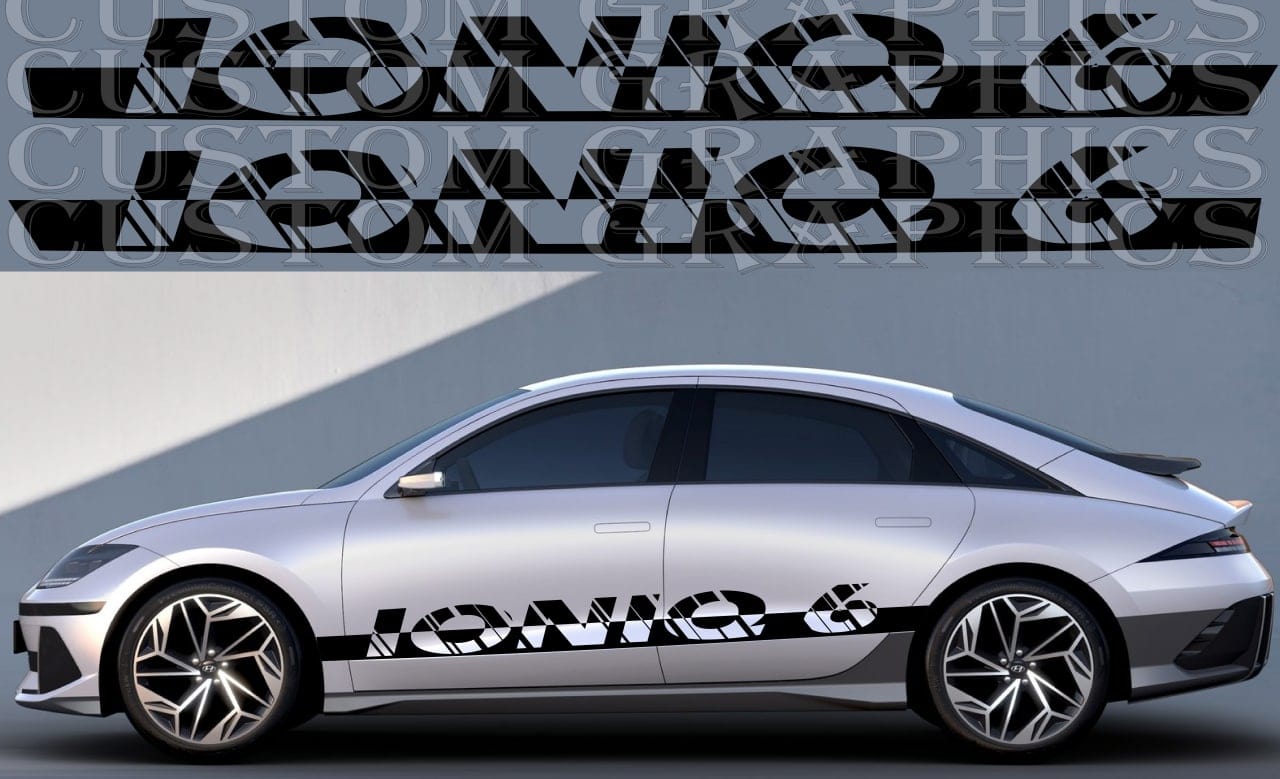 Bandes compatibles avec le vinyle de conception de nom Hyundai Ioniq 6