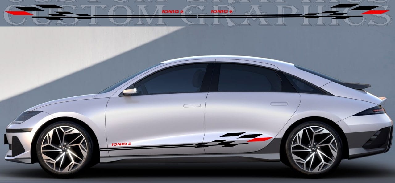Stripes Compatible with Hyundai Ioniq 6 Best Style Design Vinyl