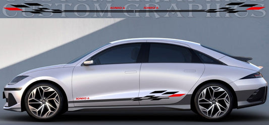 Stripes Compatible with Hyundai Ioniq 6 Best Style Design Vinyl