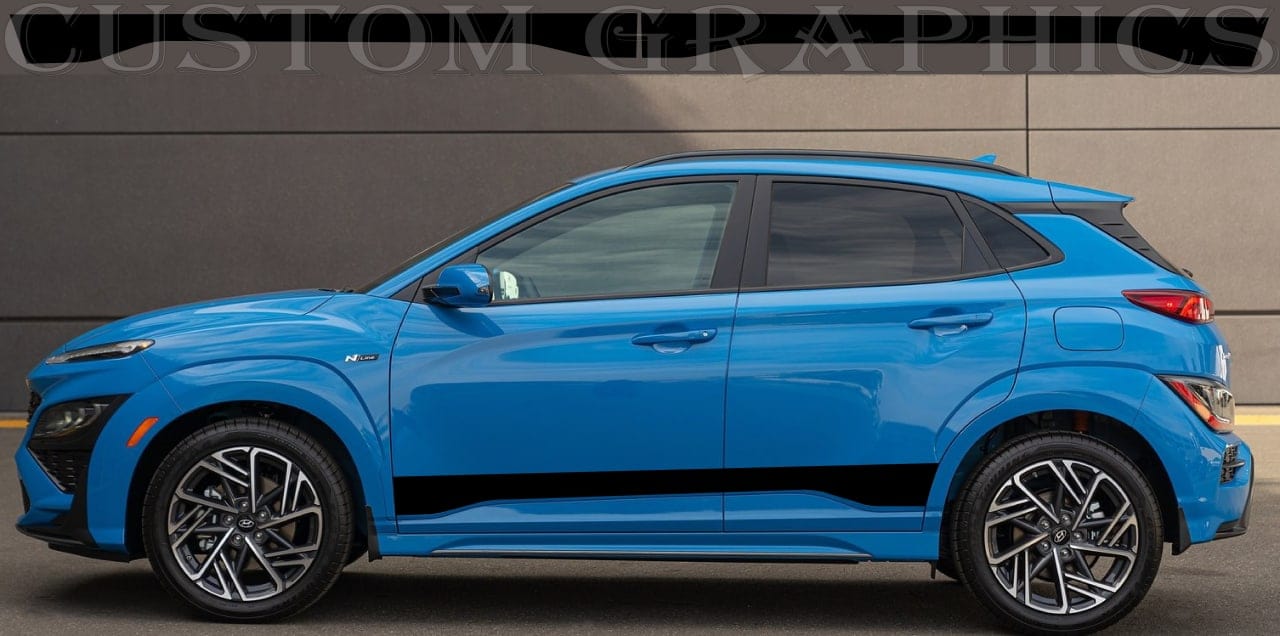 Premium Sticker Compatible with Hyundai Kona Vinyl Side Door Decal Classic design