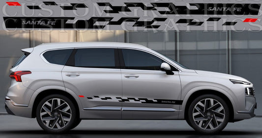 Sticker Compatible with Hyundai Santa Fe Decal Vinyl Side Door Style