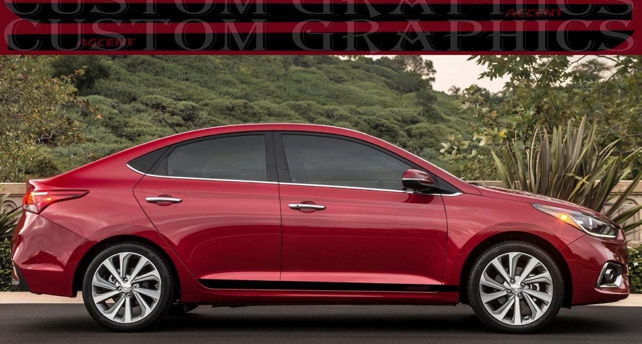 Bandes compatibles avec le vinyle au design classique Hyundai Accent