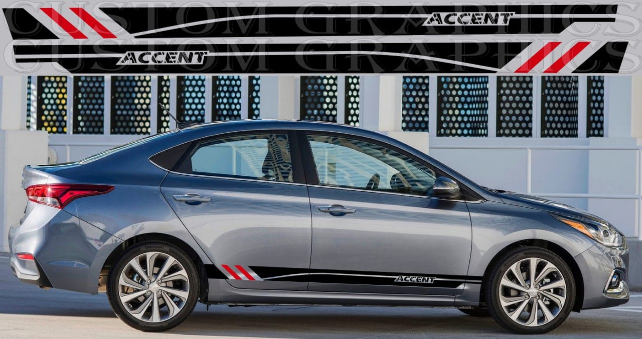Bandes compatibles avec le vinyle au design unique Hyundai Accent