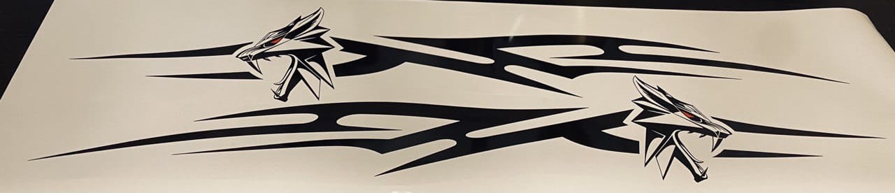 Autocollant universel à 2 couleurs avec motif tribal de loup pour voiture et tout véhicule | AUTOCOLLANTS UNIVERSELS 