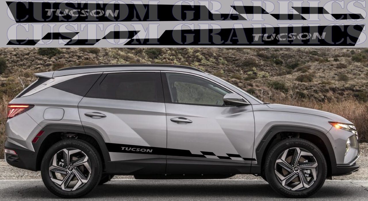 Premium Vinyl Sticker Compatible with for Hyundai Tucson Sticker Street Auto Graphics, Decals
