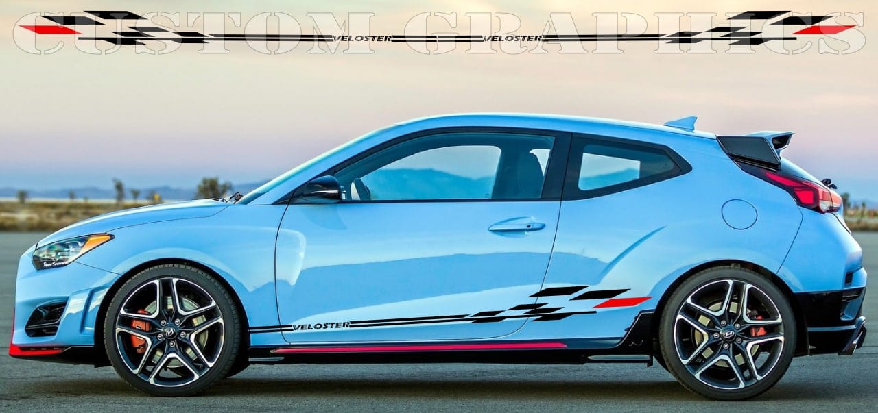 Autocollant de conception de nouvelle finition compatible avec les bandes Hyundai Veloster
