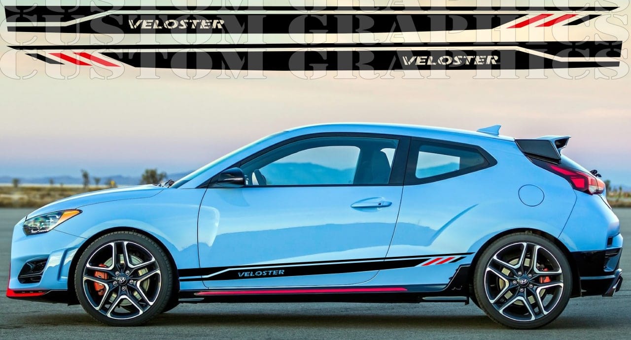 Autocollant à rayures compatible avec Hyundai Veloster New N Design