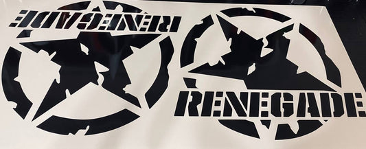 Autocollant graphique avec logo étoile en vinyle pour Jeep Renegade | Autocollant Renegade