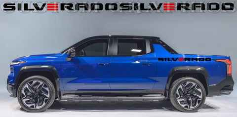 Vinyl Sticker Compatible With Chevrolet Silverado EV-RST New Classic Design