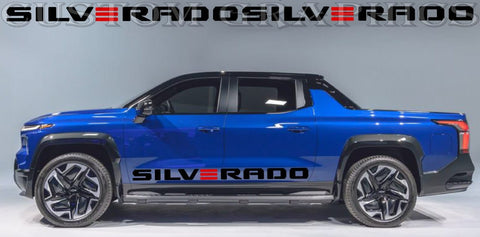 Vinyl Sticker Compatible With Chevrolet Silverado EV-RST Name Design
