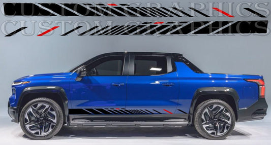 Autocollant en vinyle compatible avec Chevrolet Silverado EV-RST Design unique