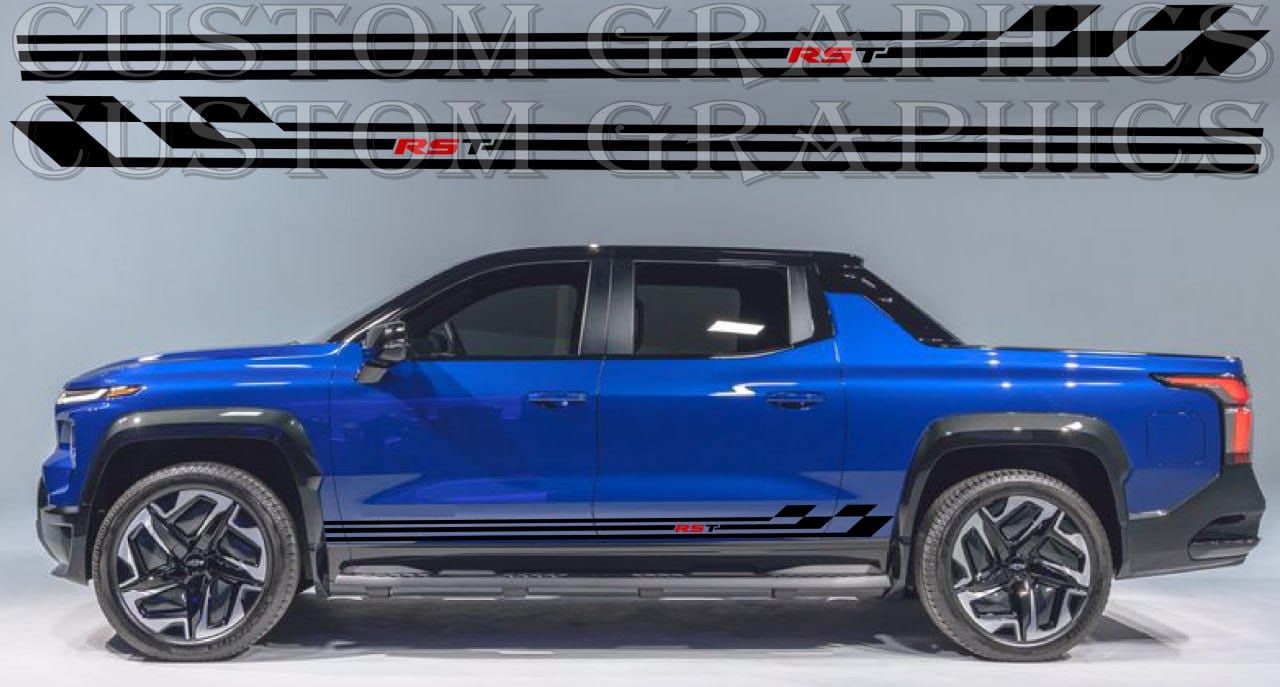 Autocollant en vinyle compatible avec Chevrolet Silverado EV RST Meilleur design