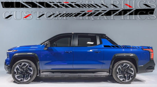 Autocollant en vinyle compatible avec la conception de la cabine arrière du Chevrolet Silverado EV RST