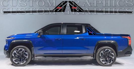 Autocollant en vinyle compatible avec le design de style Up de Chevrolet Silverado EV RST