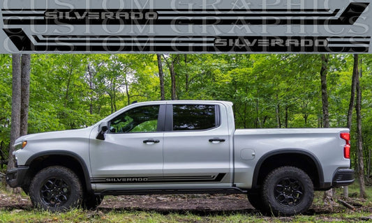 Autocollant en vinyle compatible avec le design de style Bison de Chevrolet Silverado ZR2