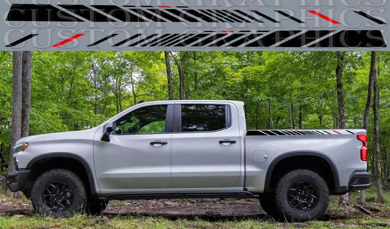 Vinyl Sticker Compatible With Chevrolet Silverado ZR2 Bison New Unique Design