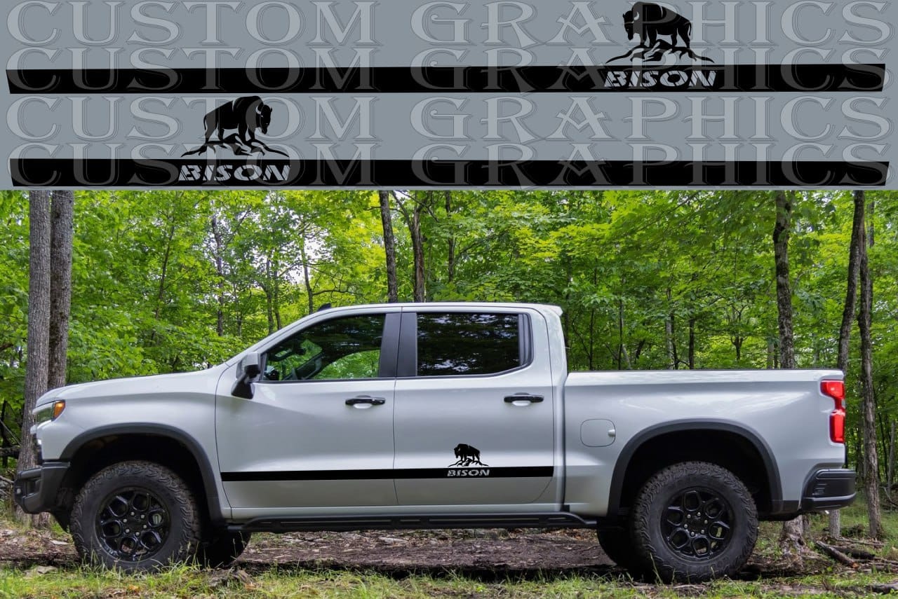 Vinyl Sticker Compatible With Chevrolet Silverado ZR2 Bison New Classic Design