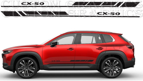 Autocollant compatible avec les bandes de vinyle Mazda CX-50, design en bloc