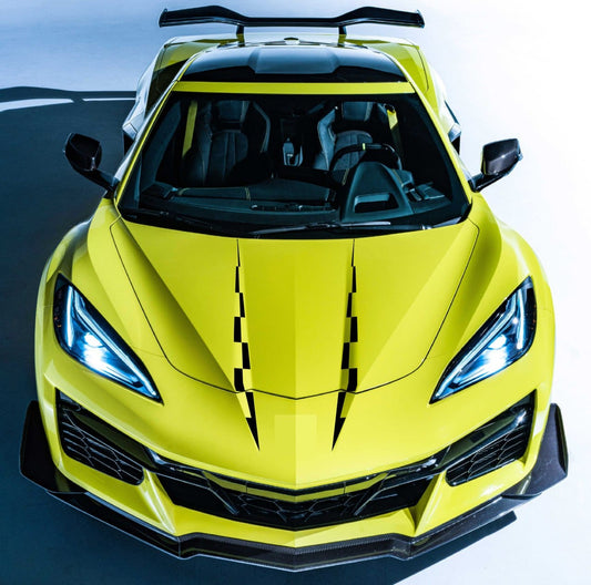 Autocollants compatibles avec les graphiques de conception de capot de Chevrolet Corvette Z06 