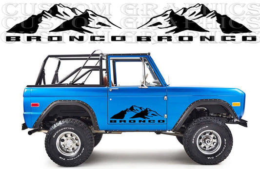 Premium Vinyl Stickers Decals Compatible With Ford Bronco 1th gen 1966-1977 Mountain Design