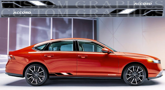 Sticker Vinyl Side Door Racing Stripes for Honda Accord Block Design