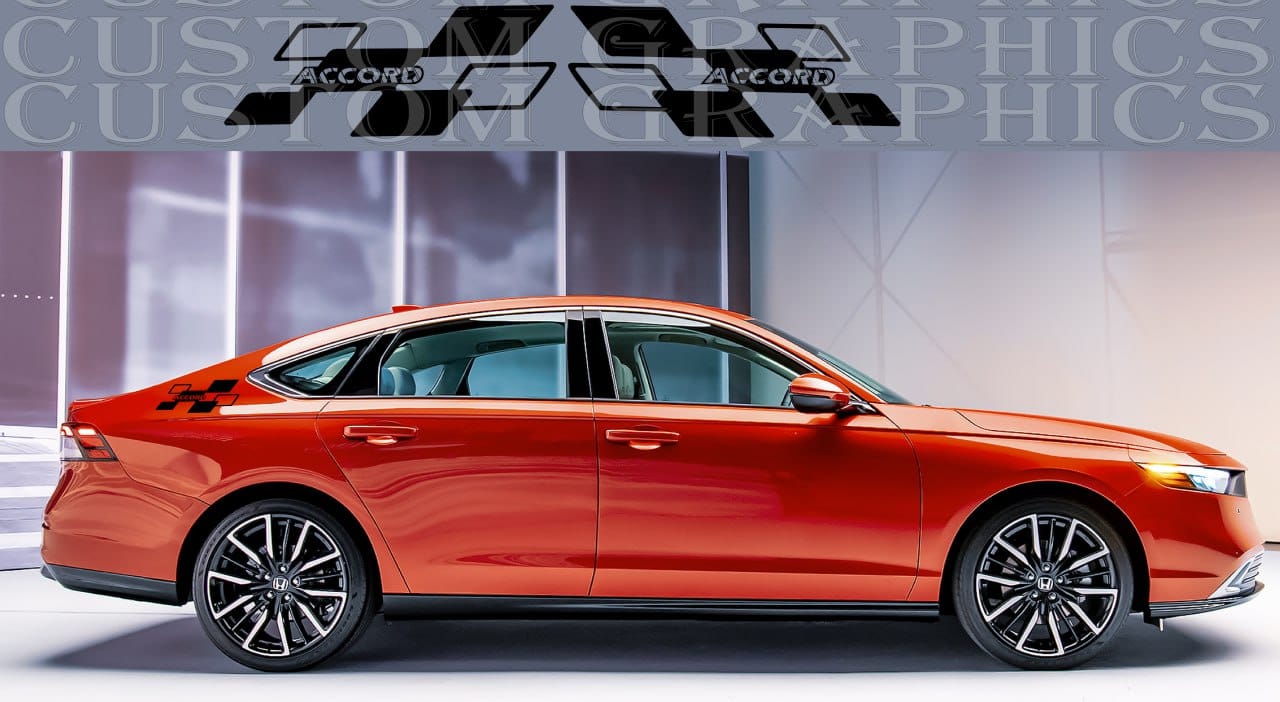 Sticker Vinyl Side Door Racing Stripes for Honda Accord Rear Design