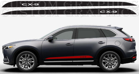 Autocollants de capot compatibles avec les bandes en vinyle Mazda CX-9 Nouveau design