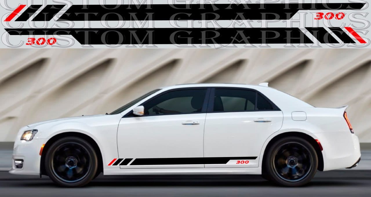 Autocollants en vinyle compatibles avec Chrysler 300 Autocollants en vinyle Kit carrosserie Décalcomanie Nouveau design