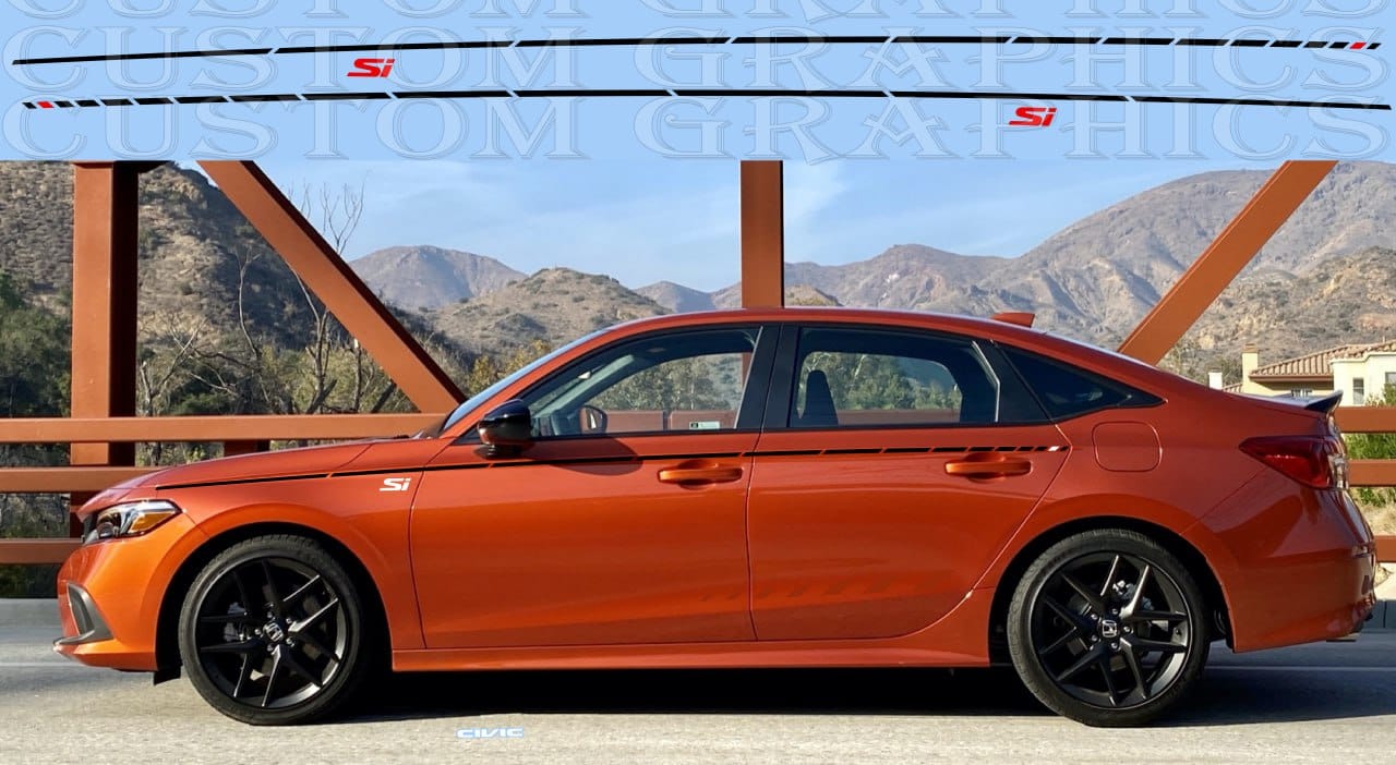 Nouveaux autocollants compatibles avec le nouveau kit de carrosserie au design unique de la Honda Civic Si 