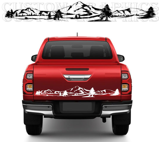 Autocollants en vinyle pour hayon de voiture pour Toyota Hilux Style Mountain Design