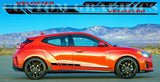 Vinyl Graphics 2 color Block Design Decal Sticker Vinyl Side Racing Stripes for Hyundai Veloster